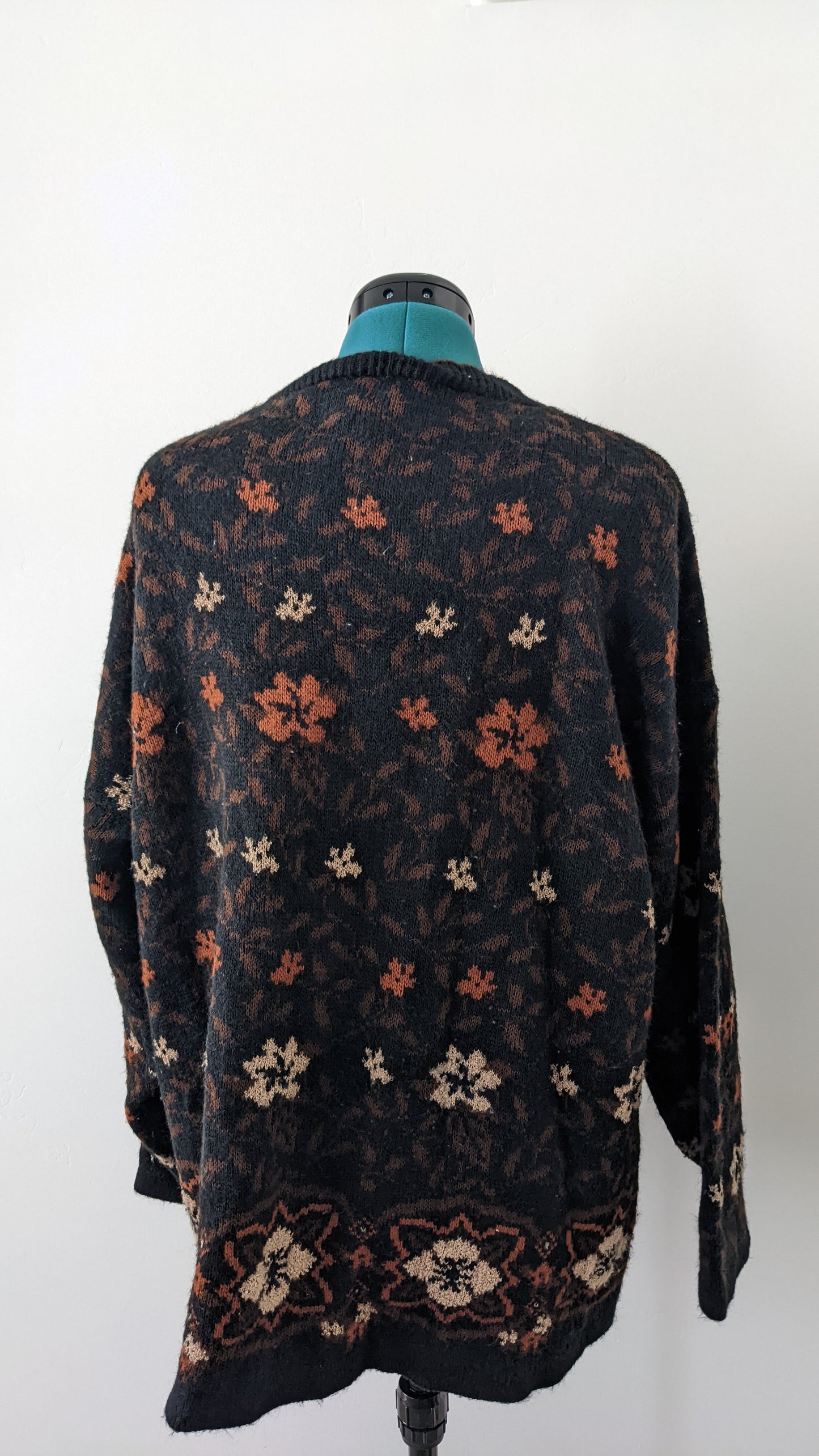 Floral Granny Jumper with 100% wool coat Vintage