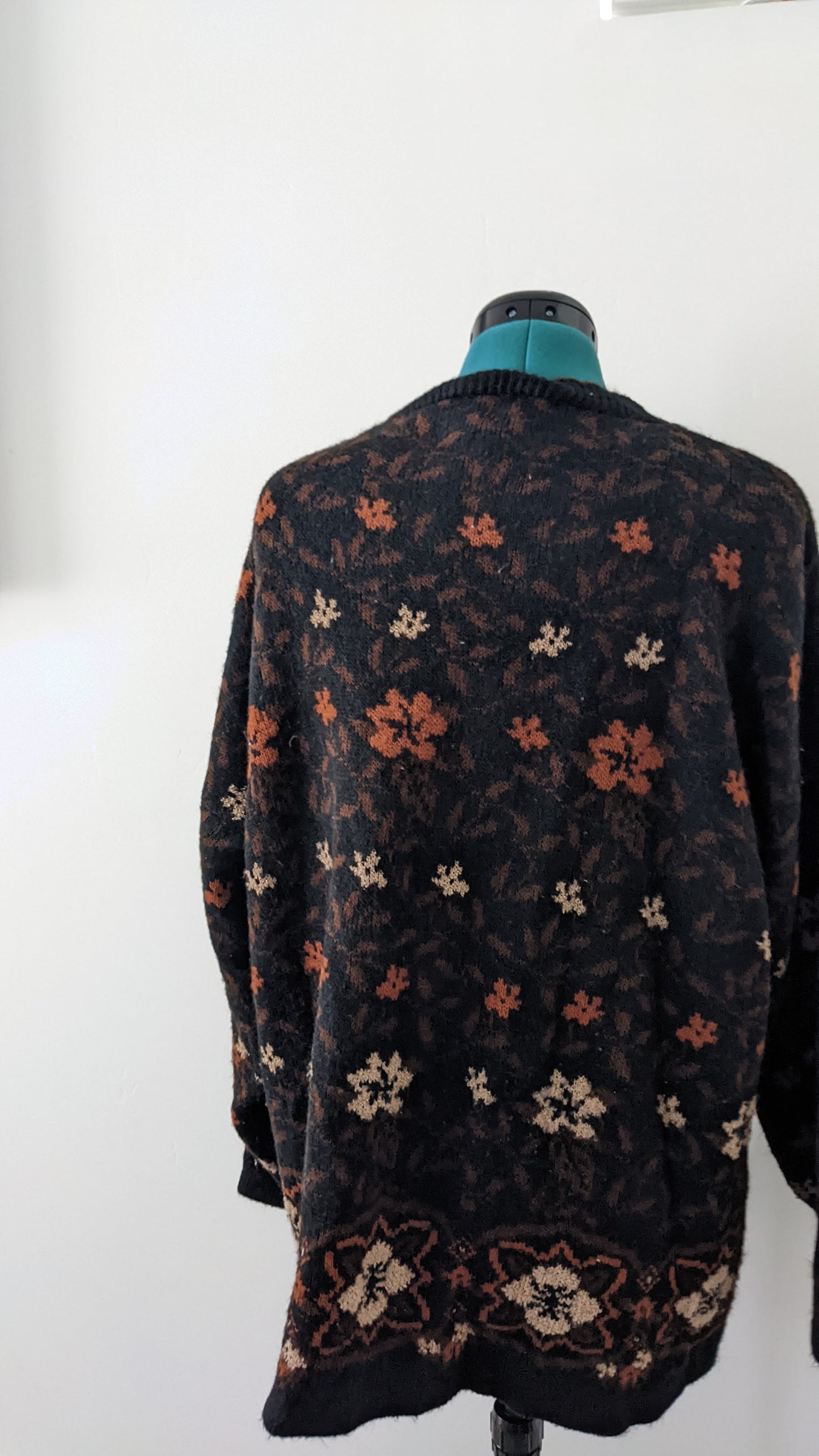 Floral Granny Jumper with 100% wool coat Vintage