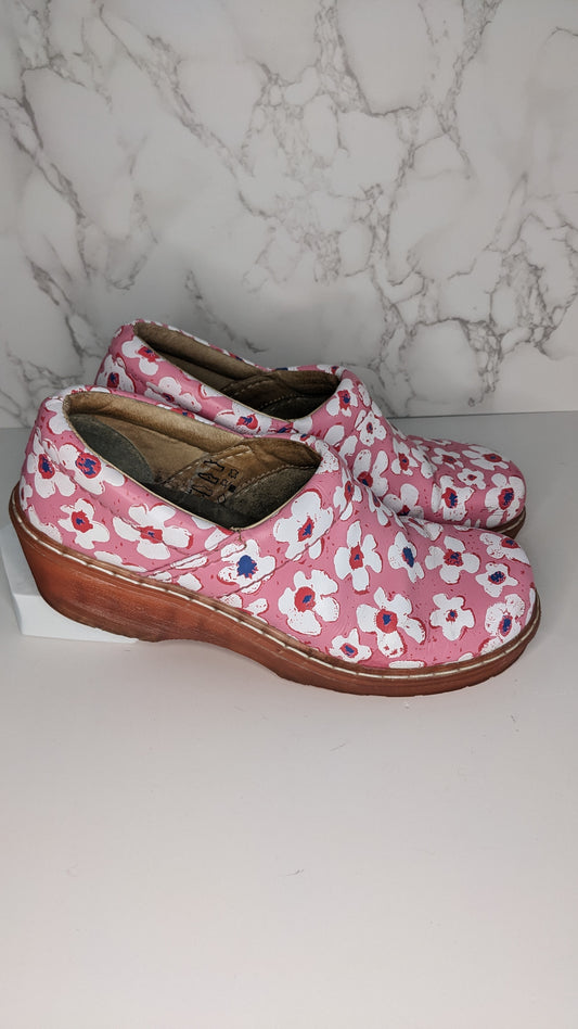 Dr. Martens Pink and White Flower Clog