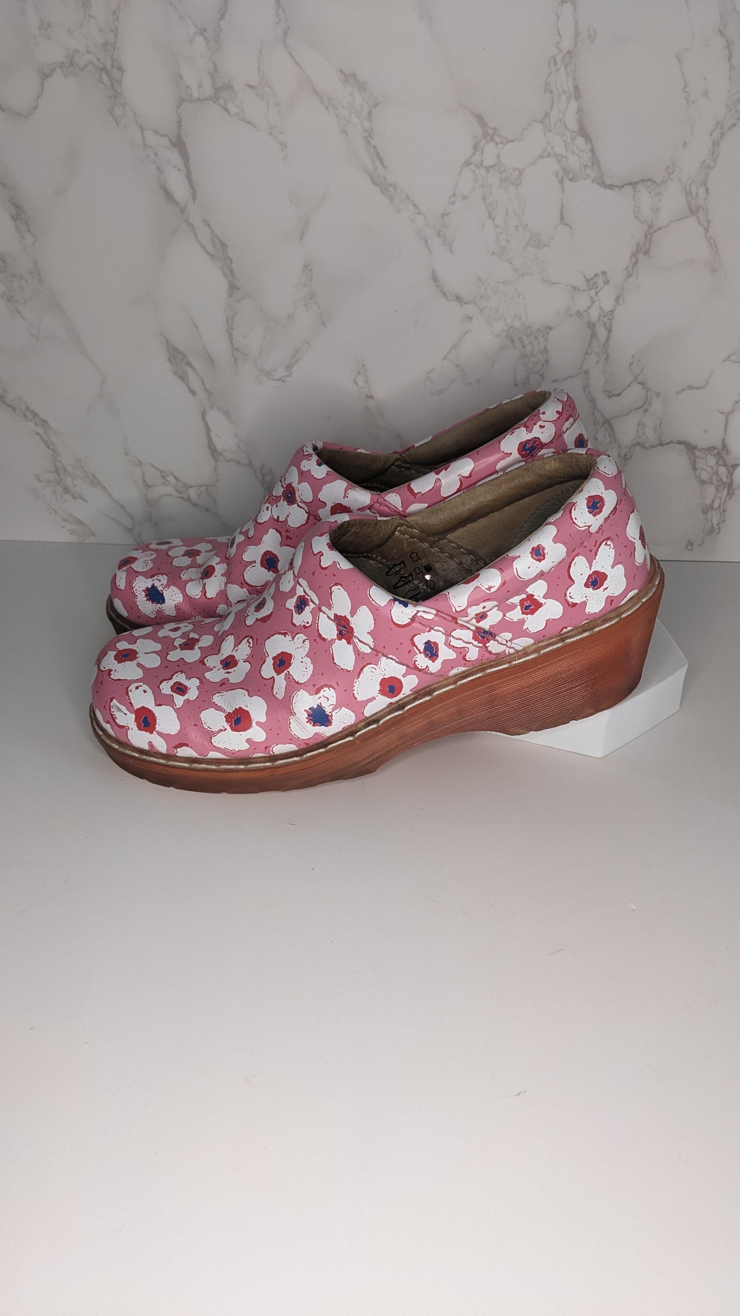 Dr. Martens Pink and White Flower Clog