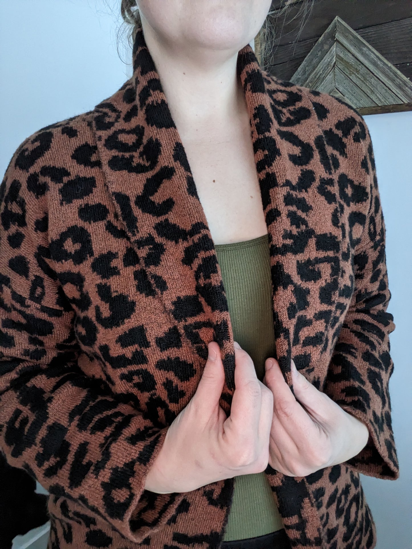 Fuzzy Chunky Leopard Print Sweater
