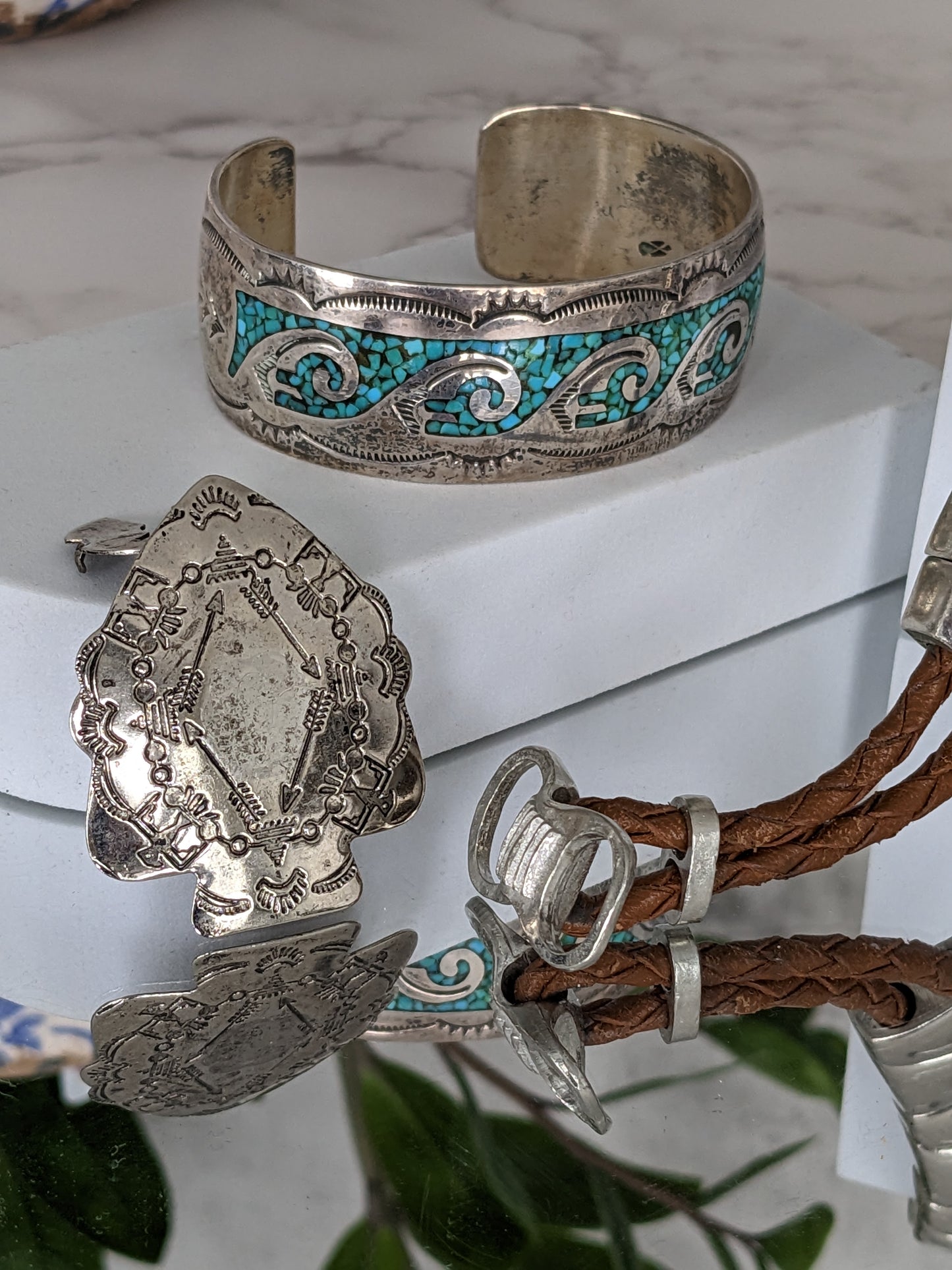 Hand Made Silver and Turquoise Jewelry Pieces