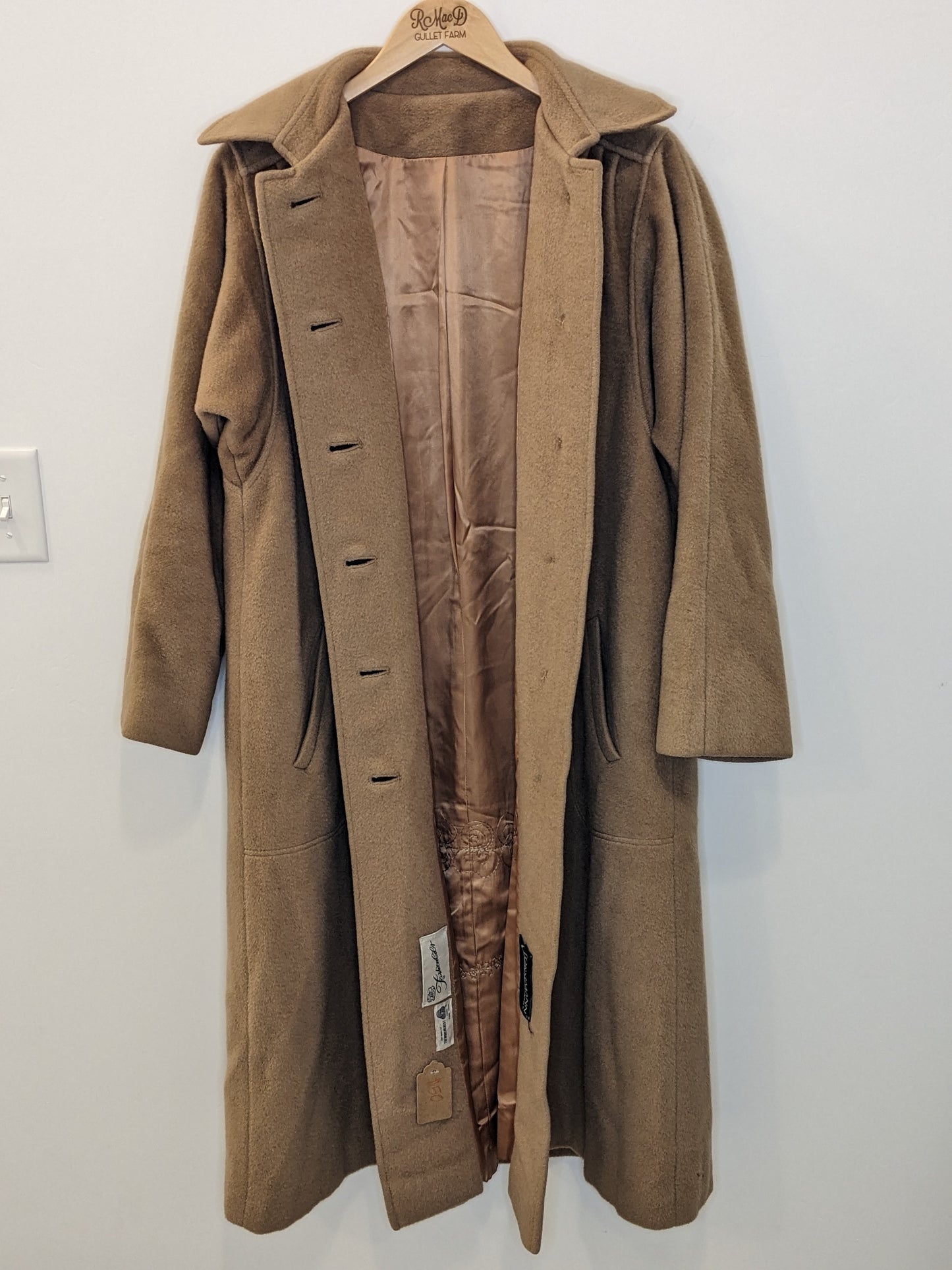 Vintage Union Made Forstmann Camel Hair Long Trench Coat