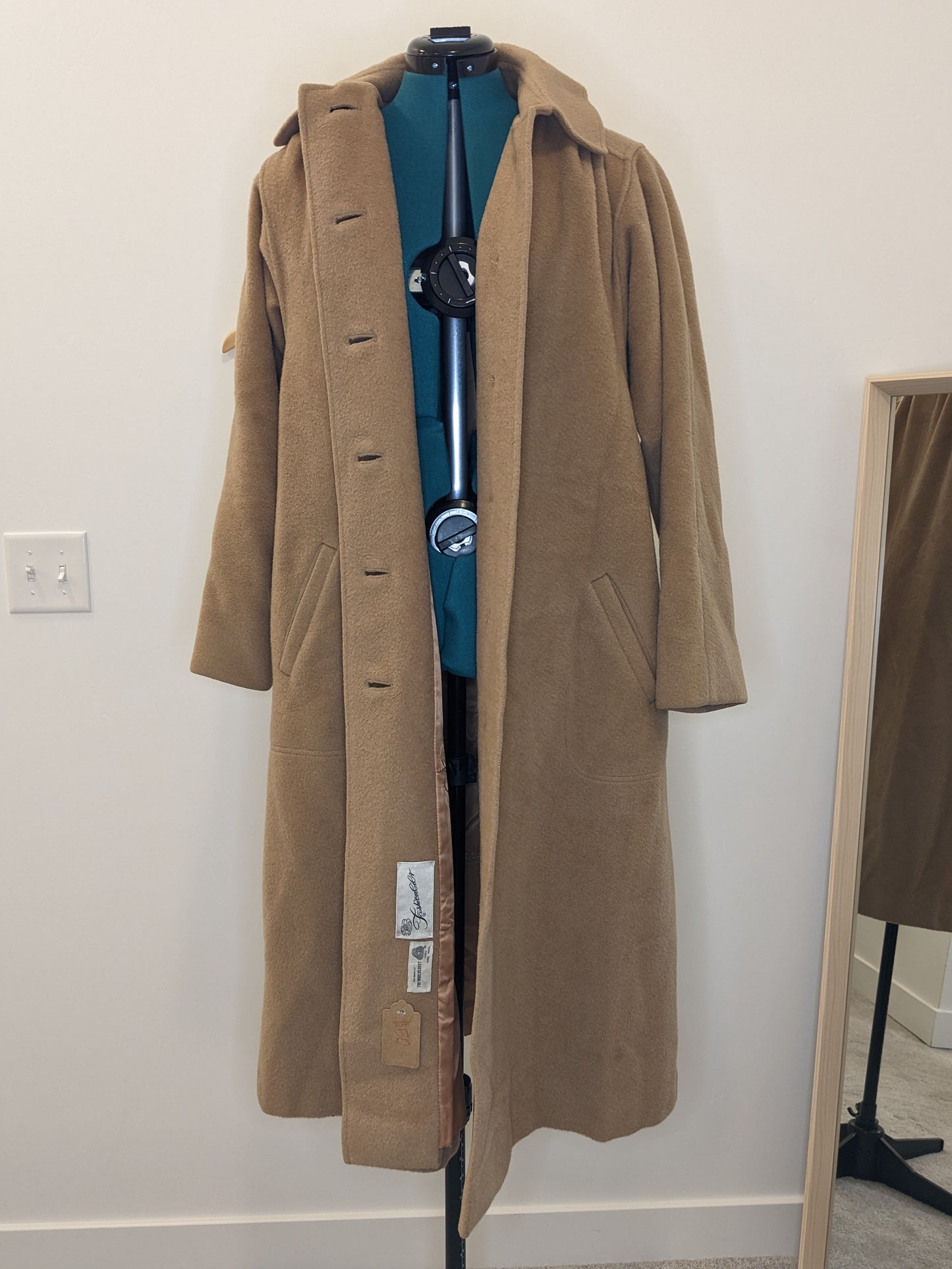 Vintage Union Made Forstmann Camel Hair Long Trench Coat