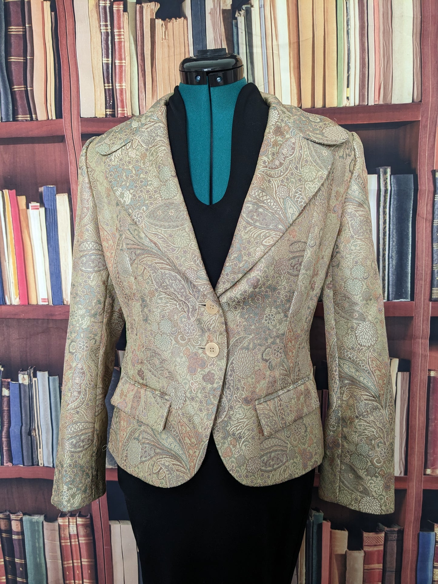 Gold Metallic Tapestry Blazer