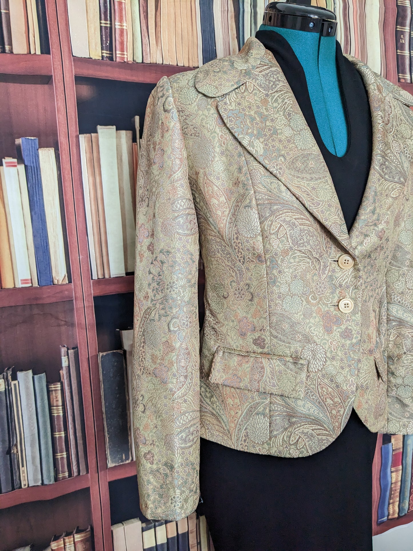 Gold Metallic Tapestry Blazer